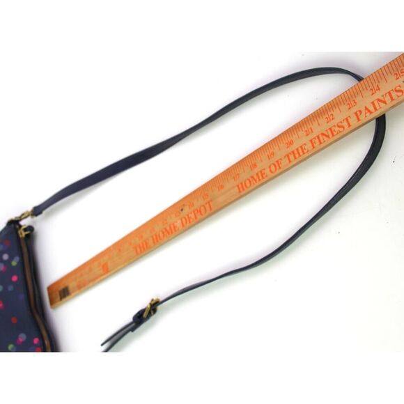 FOSSIL BLUE REAL COATED LEATHER POLKA DOT X-BODY SHOULDER BAG HANDBAG CLUTCH - Picture 13 of 16